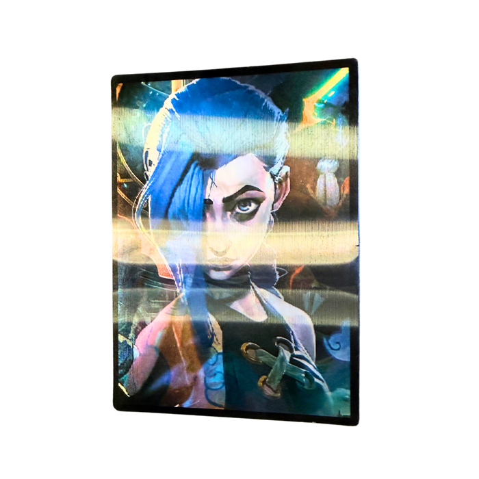 מדבקת תלת־מימד ג’ינקס Arcane – מדבקת עדשה לנטיקולרית חמודה | מדבקת רכב / מחשב