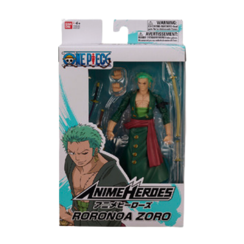 Roronoa Zoro One Piece Anime Heroes Bandai – דמות אקשן 17 ס״מ