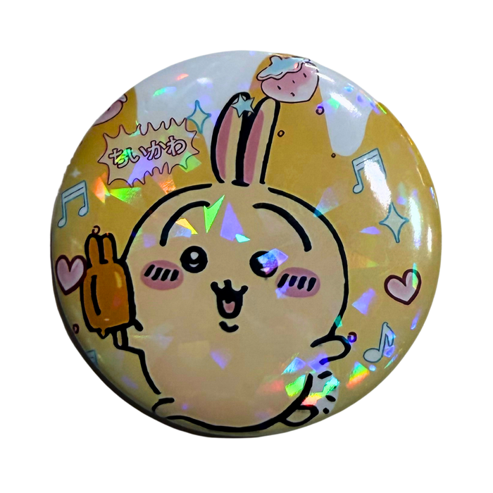 סיכת Hachiware – סיכה מנצנצת 58 מ״מ | האצ’יווארה צ’יקאווה