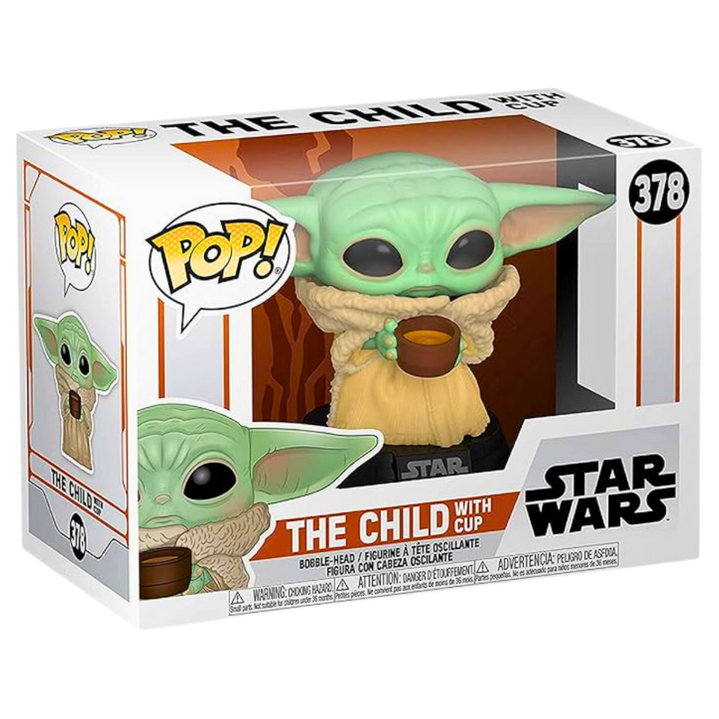 Funko Pop Grogu with Cup #378 – The Mandalorian Star Wars | דמות ויניל בייבי יודה