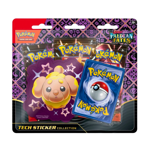 Pokémon Paldean Fates Tech Sticker Collection Shiny Fidough – מארז פוקימון
