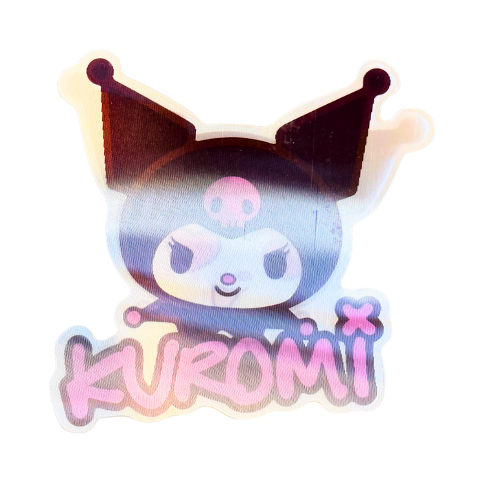 מדבקת תלת־מימד קרומי – רגילה ↔ מאוהבת (Kuromi Lenticular 3D)