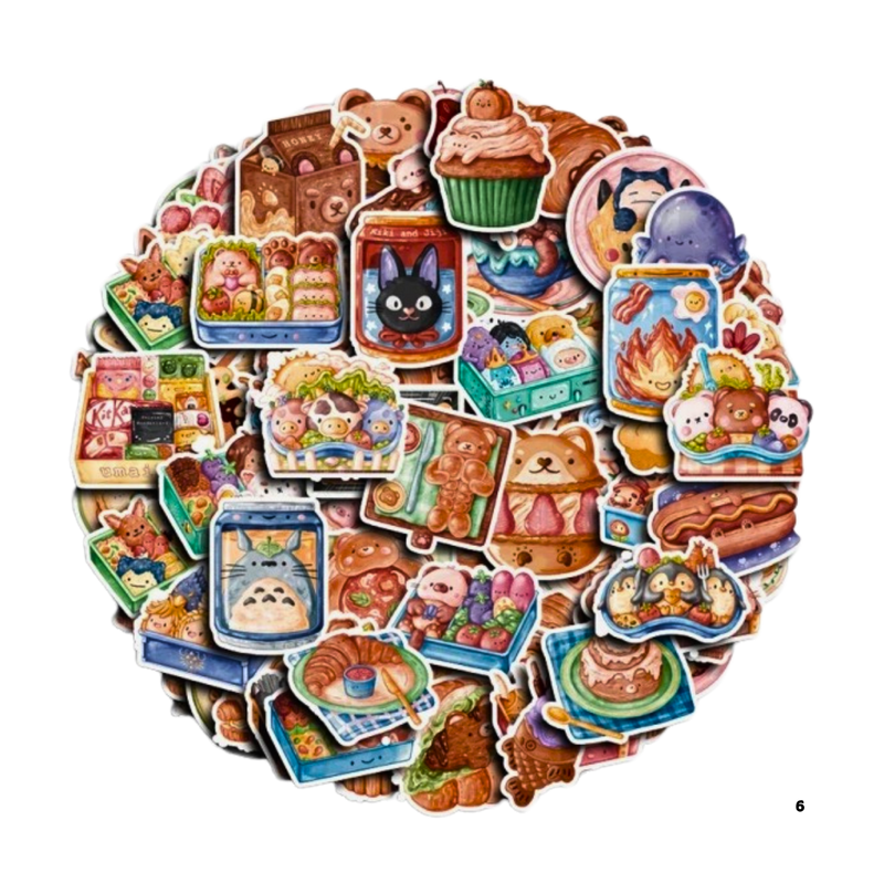 מדבקות - סט מדבקות דמויות גיבלי ואחרים כמאכלים מתוקים – 39 ש”ח / 3 ב-100 ש”ח אנימה מרקט https://anime-market.co.il