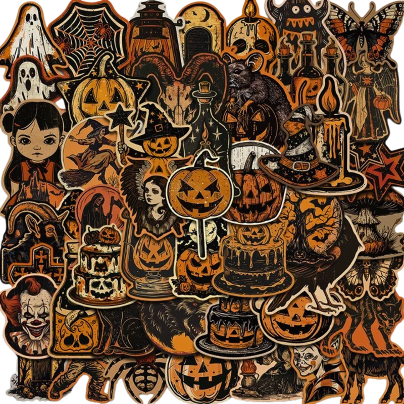 ⭐ מארז 25 מדבקות הלווין רטרו דלעת משוגעת – למדבקות מגניבות לכל שימוש ⭐ מבית אנימה מרקט רק ב - https://anime-market.co.il