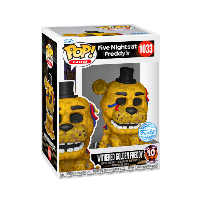 Funko Pop! Withered Golden Freddy #1033 – מהדורה מיוחדת 10 שנים | Five Nights at Freddy’s