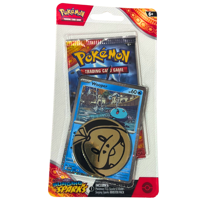 Pokémon TCG – חבילת בוסטר Surging Sparks עם קלף Wooper ומטבע אספנות