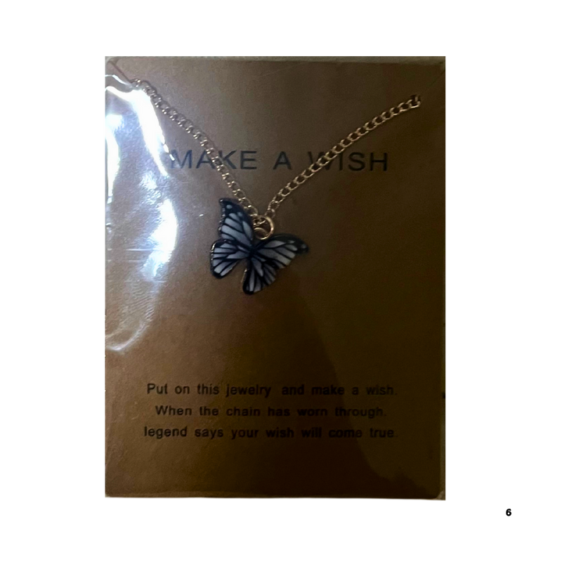 שרשרת פרפר “Make a Wish” – צבעים לבחירה שחור מבית אנימה מרקט רק ב - https://anime-market.co.il