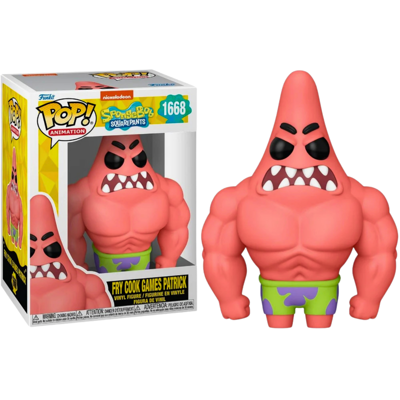Funko Pop Patrick Star Fry Cook Games #1668 – בובספוג 25 שנה | דמות ויניל אספנות