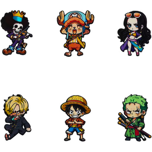 ️ סט סיכות מתכת One Piece – לופי, זורו, סאנג’י, צ’ופר, ברוק ורובין מבית אנימה מרקט רק ב - https://anime-market.co.il