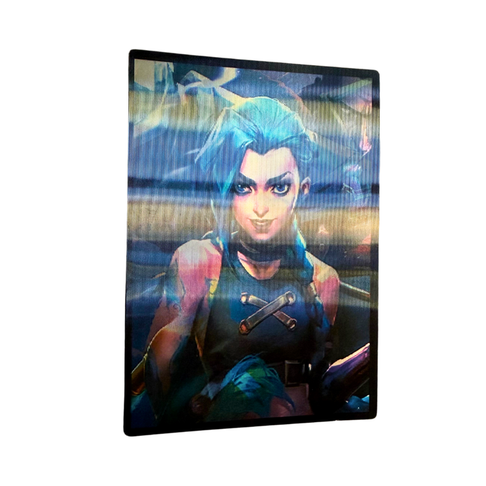 מדבקת תלת־מימד ג’ינקס Arcane – מדבקת עדשה לנטיקולרית חמודה | מדבקת רכב / מחשב