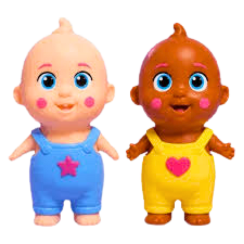 👶 באנדל סקווישי תינוקות – תכלת + צהוב | זוג צעצועים לחיצים להפגת מתחים